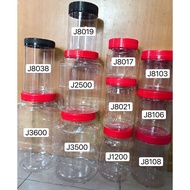 Empty jar / Cake jar / containerPLASTIK PET Biscuit jar 红 cover Cookie jar