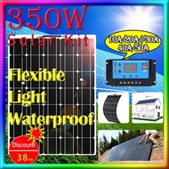 【Freeshipping+ReadyStock】Solar Panel 350W 18V Solar Charger 12v Car Battery Charger Flexible Monocrystalline Solar Cell DIY Module pv Cable Outdoor Connector Battery Charger Waterproof