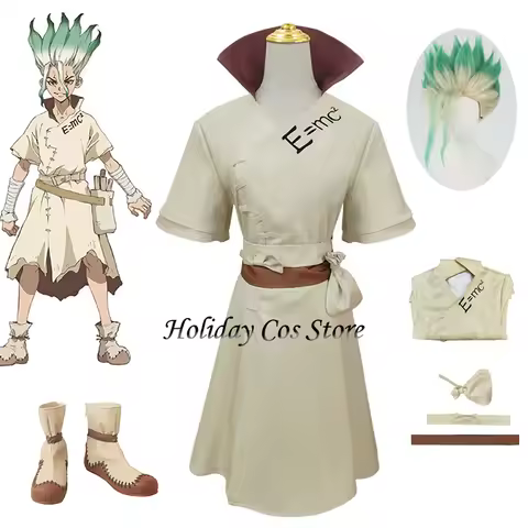 Senku Ishigami Cosplay Costume Wig Shoes Anime Halloween Christmas Carnival Party Outfit Role Play S
