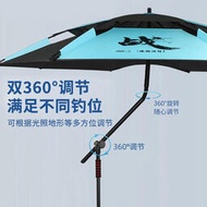 釣哈哈釣魚拐杖傘可調太陽傘雙層黑膠垂釣傘兩用遮陽傘摺疊大雨傘