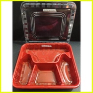 ♞Bento box 4 division cheapest mealbox 4 parts food container microwaveable packaging 30 pcs