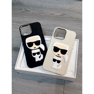 KA RL black - pink - white anti-fouling case with metal camera border WITH CAT GLASS with square edg