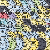 Cutting Pack Stickers, Cryptocurrency Flat Stickers 100 Pcs, Cute, Cool Aesthetic Series for Suitcas