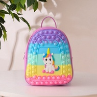 POP IT Backpack Unicorn Peripheral Kids school bag print High Capacity Breathable Decompression Bubble