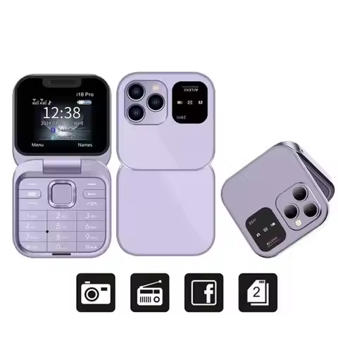 BUDI i17 Mini Dual SIM Card Fold Mobile Phone Video Player Flashlight FM Radio Magic Voice Small Box