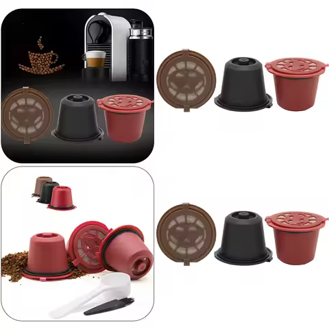 6Pcs Refillable Reuse Coffee Capsule Filters for Nespresso Machine (Multi)