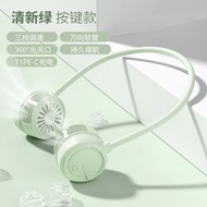 跨境摺疊掛脖風扇懶人戶外便攜式隨身風扇充電式靜音無葉小風扇