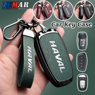 Haval Leather Car Key Shell Zinc Alloy Key Cover Smart Key Case Protector Car KeyChain Key Ring Fash