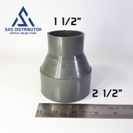 Vlok Sok 2 1/2 x 1 1/2" inch PVC / Verlop Reduser 25 x 15 in SPL / Reducer Sock 2 1/2 x 1 1/2" D