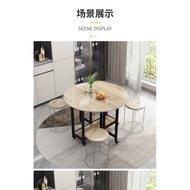 Folding Table Household Small Apartment Imitation Marble Dining Tables and Chairs Set round Movable Folding Dining Table Xi Table