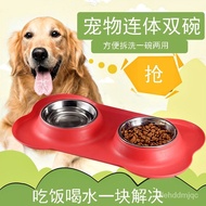 🚓Pet Bowl Dog Tableware Dog Food Bowl Feeder Dog Food Bowl Stainless Steel Dog Bowl Cat Bowl Stainless Steel Dog Bowl Wh