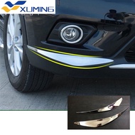xuming For Nissan XTrail X-TRAIL 2014 2015 2016 Car front corner anti-scratch decorative accessories Chrome plated external parts