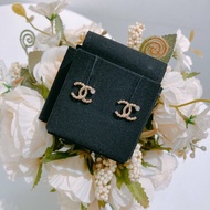 TW4729	Chanel 香奈兒CC一粒水晶耳環 One Crystal CC Logo Earrings