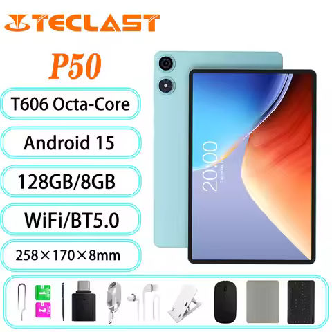 2025 Teclast P50 Tablet Android 15 8-core T606 8GB RAM 128GB ROM 11inch 1280 × 800iPS Bluetooth 5 70