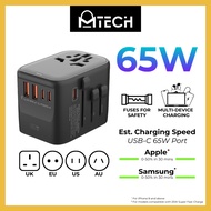 MTech 100W 65W 35W Universal Travel Adapter International Plug Dual USB Type C PD Fast Charger