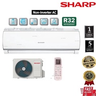 Sharp 1HP/1.5HP/2HP/2.5HP Air Conditioner R32 Aircond Self-Cleaning &amp; Energy Saving AIR COND (Non Inverter )