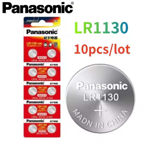 10Pcs Original Panasonic 189 LR1130 AG10 SR1130 389 V10GA LR54 SR54 Alkaline Button Cell Battery for