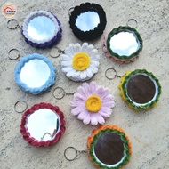 Fuzzy Wire Flower Mirror Keychain