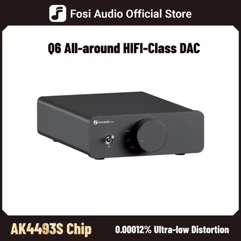 Fosi Audio Q6 USB DAC – XMOS XU316 & AK4493S Chipset, PCM 768kHz/32Bit & DSD512 Compact Desktop Hi-F