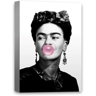 Funny Ugly Christmas Sweater Modern Artist Canvas Frida with Bubble Gum Poster Illustration Frida Ca