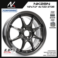 [ส่งฟรี] ล้อแม็ก NK Performance รุ่น NK28 ลาย CE28 ขอบ16" 4รู100 สีDGM กว้าง7" FlowForming 5.9kg จำนวน 4 วง