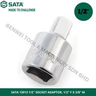 SATA 13913 1/2'' DR. SOCKET ADAPTOR, 1/2" F X 3/8" M / STANDARD SIZE TO SUPER JUNIOR ADAPTOR BOX