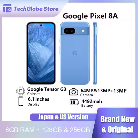 New Original Google Pixel 8a Smartphone Google Tensor G3 AI 64 MP Quad PD Wide Camera 120Hz OLED Dis