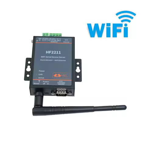 WiFi Serial Device Server RS232 RS422 RS485 To Ethernet WiFi Converter HF2211 HF2211A Support Modbus