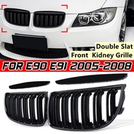 Pair E90 E91 Front Kidney Grille Car Front Bumper Grille Grill Double Slat Sport Kidney Grille Grill