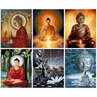 RUOPOTY 60x75cm/50x65cm/40x50cm Frame Coloring By Numbers Buddha Unique Gift DIY Frame Hand Painted 