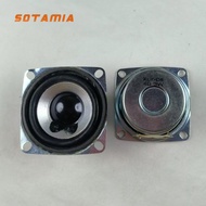 SOTAMIA 2PCS 2 Inch Square Full Range Speaker 4 Ohms 3 Watts Anti Magnetic Silver Basin Cloth Side L
