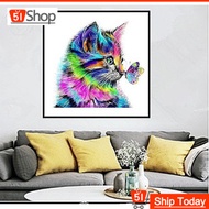 DIYDecor 5D Diamond Painting Cat Butterfly Home Wall  Diamond Painting Living Room Decoration