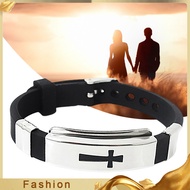 cFJC_ Unisex Cross Pattern Stainless Steel All-match Bangle Bracelet for Party