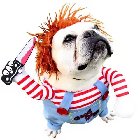 Holiday Novelty Chucky Deadly Pet Dog Costume Scary Props Funny Cat Costumes Apparel Accessories Dre