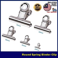 [1 PCS] Round Spring Binder Clip / Round Metal Bulldog Paper Clip Klik Kertas Office Stationery Docu