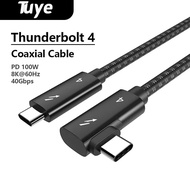 Tuye Thunderbolt 4 Coaxial Cable USB4 PD100W USB C to Type C Fast Charge 40Gbps Data Cable 8K@60Hz f