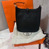 💖Hermes Mini Evelyne 💖黑色銀釦 全新全配