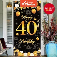 Black Gold 40th Birthday Party Decoration New Year Spring Festival