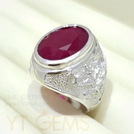 แหวนทับทิม ลายพญาครุฑ แหวน เงินแท้ พลอยทับทิม ชาตั้ม YTG-11395