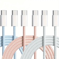 USB C Charger Cable, 3 Pack 5FT 60W PD Braided Type C Fast Charging Cord for 15/15 Plus/15 Pro/15 Pr
