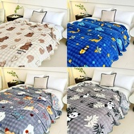 Rabbit Fur Blanket 6 Feet 180*200 Cm Cartoon Pattern Plain
