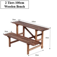 [Stainless Steel Bench + Wooden Bench]  Plant stand flower stand for outdoor/ plant organize / Plant