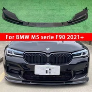 For BMW M5 F90 LCI 2021+ Carbon Fiber Front lip Car Front Bumper Diverter Spoiler Diffuser Front lip
