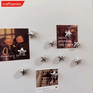 CRAFTSERIES 5Pcs Star Fridge Magnets Silver Star Magnetic Push Pins Magnetic Stickers for Photo Wall