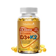 Mulittea 120pcs USA Vitamin D3 dengan vitamin K2