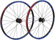 Bicycle Wheelset 26/27.5 In Bicycle MTB Double Layer Rim 7 Sealed Bearings 11 Speed Cassette Hub Disc Brake QR 24 Holes 1850g,Blue-27.5inch