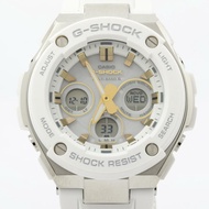 卡西歐 G-SHOCK G-STEEL 中型系列 GSTW3007AJF 男士手錶，白色樹脂錶殼，不鏽鋼錶帶