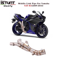 Motorcycle Exhaust Muffler Escape Middle Link Pipe Underseat Eliminator Enhanced Air Pressure For Yamaha R1 YZF-R1 2009-