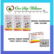 ZENTEL SUSPENSI 10ML / 2X10ML (EXP:04/2027) / ZENTEL TABLET 200MG 1X2'S / 2X2'S (1 KOTAK) (EXP: 10/2