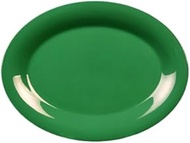 FSE CR209GR Platter, 9-1/2" x 7-1/4", Oval, Break-Resistant, Dishwasher Safe, Melamine, Green, BPA F